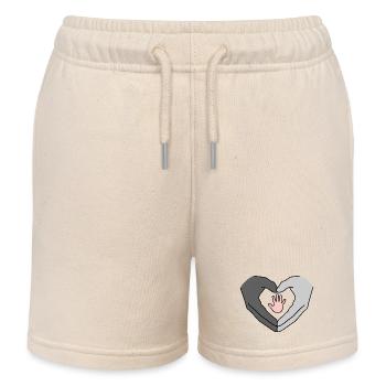 Hands shape heart – family love - Kids Organic Sweat Shorts by Stanley/Stella - soft Ecru - Front