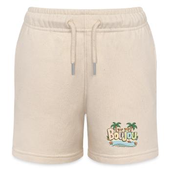 Humour Normandie Boujou Local Expression Gift - Kids Organic Sweat Shorts by Stanley/Stella - soft Ecru - Front