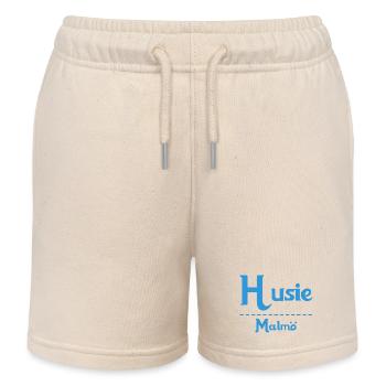 Husie – Malmö Sky Blue Design - Kids Organic Sweat Shorts by Stanley/Stella - soft Ecru - Front