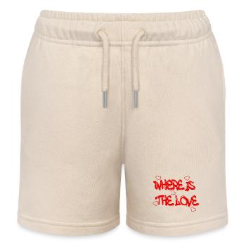 "Wo ist die Liebe" – ein kraftvolles Design, das einlädt - Kinder Organic Joggingshorts Mini Bolter von Stanley/Stella - Natur - Vorne