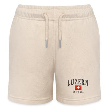 Luzern Schweiz Flaggenlogo - Kinder Organic Joggingshorts Mini Bolter von Stanley/Stella - Natur - Vorne