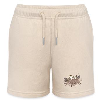 Wachtel-Eier im Nest mit Perlhuhn-Feder - Kinder Organic Joggingshorts Mini Bolter von Stanley/Stella - Natur - Vorne