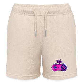 Retro-Pink-Neon-Controller - Kinder Organic Joggingshorts Mini Bolter von Stanley/Stella - Natur - Vorne