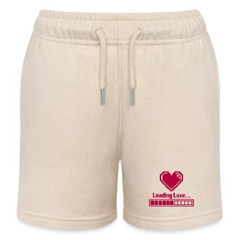 Pixelherz Ladebalken Valentins Tag - Liebe - Kinder Organic Joggingshorts Mini Bolter von Stanley/Stella - Natur - Vorne