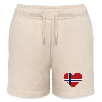 Norwegische Herzflagge - Kinder Organic Joggingshorts Mini Bolter von Stanley/Stella - Natur - Vorne