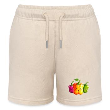 Trio Coloré du Piment - Short de jogging enfant bio Stanley/Stella - écru doux - Devant