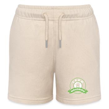Team House Building Emblem - Kids Organic Sweat Shorts by Stanley/Stella - soft Ecru - Front