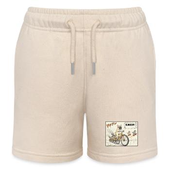 Bulldog Bike Brigade - Kids Organic Sweat Shorts by Stanley/Stella - soft Ecru - Front