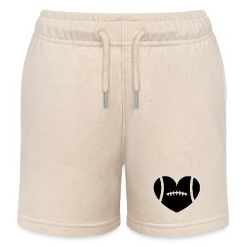 Football Heart - Kinder Organic Joggingshorts Mini Bolter von Stanley/Stella - Natur - Vorne