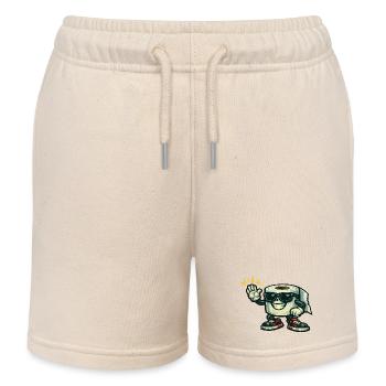 Toilettenpapier-Hip-Hop-Held mit Sneaker - Kinder Organic Joggingshorts Mini Bolter von Stanley/Stella - Natur - Vorne