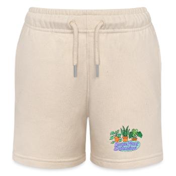 Cartoon-Thema für Zimmerpflanzenliebhaber - Kinder Organic Joggingshorts Mini Bolter von Stanley/Stella - Natur - Vorne
