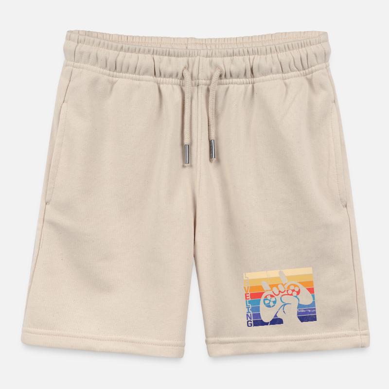 Leveling Gamer Controller Kids Organic Sweat Shorts by Stanley/Stella