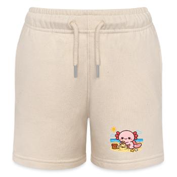 Un poulpe de plage de Kawaii construit un bac à sable - Short de jogging enfant bio Stanley/Stella - écru doux - Devant