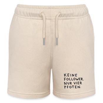 Keine Follower, nur vier Pfoten – Spruch "Hund" - Kinder Organic Joggingshorts Mini Bolter von Stanley/Stella - Natur - Vorne