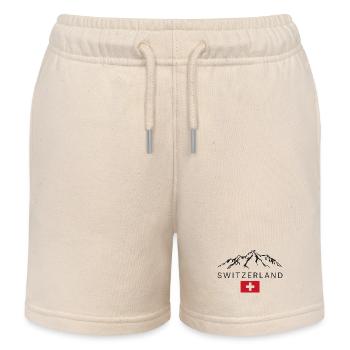 T-shirt Suisse Montagne Drapeau Alpes - Short de jogging enfant bio Stanley/Stella - écru doux - Devant