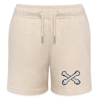 Crossing Bones Silhouette - Kids Organic Sweat Shorts by Stanley/Stella - soft Ecru - Front
