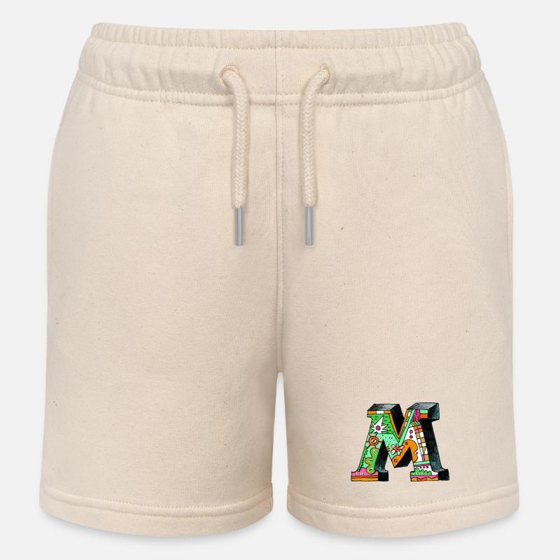 M Farbexplosion Doodle-Kunst - Kinder Organic Joggingshorts Mini Bolter von Stanley/Stella - Natur