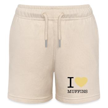 J’ADORE LES MUFFINS - Short de jogging enfant bio Stanley/Stella - écru doux - Devant