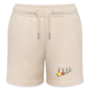 Vogelleine Piep - Kinder Organic Joggingshorts Mini Bolter von Stanley/Stella - Natur - Vorne