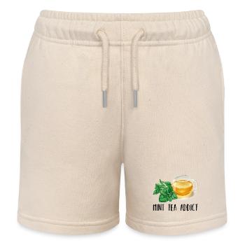 Mint Tea Addict Accro Mint Tea Gift Tea - Kids Organic Sweat Shorts by Stanley/Stella - soft Ecru - Front