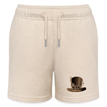 Cylindre Steampunk au look antique avec engrenages - Short de jogging enfant bio Stanley/Stella - écru doux - Devant
