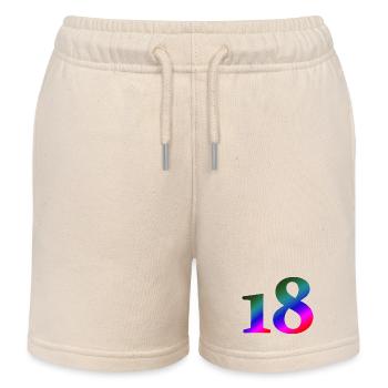 18, bunter farbverlauf, schenken - Kinder Organic Joggingshorts Mini Bolter von Stanley/Stella - Natur - Vorne