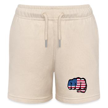 Drapeau des États-Unis main poing - Short de jogging enfant bio Stanley/Stella - écru doux - Devant
