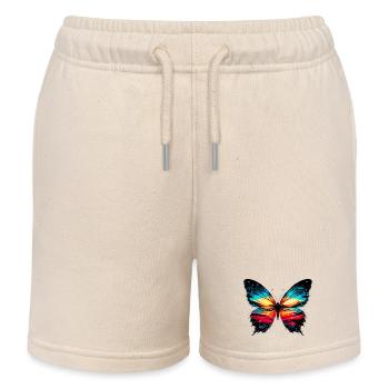 Schmetterling - Kinder Organic Joggingshorts Mini Bolter von Stanley/Stella - Natur - Vorne