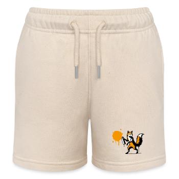 Graffiti fox in creative stencil style - Kids Organic Sweat Shorts by Stanley/Stella - soft Ecru - Front