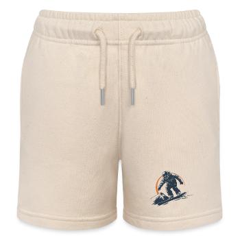 Snowboarder Graphic - Kids Organic Sweat Shorts by Stanley/Stella - soft Ecru - Front