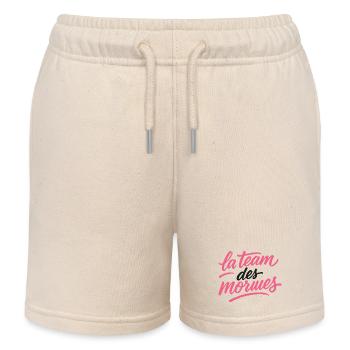La Team des Morues Script Rose - Short de jogging enfant bio Stanley/Stella - écru doux - Devant