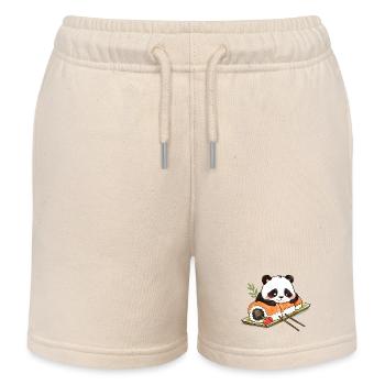 Panda Sushi – Oil Painting Anime Style - Kids Organic Sweat Shorts by Stanley/Stella - soft Ecru - Front