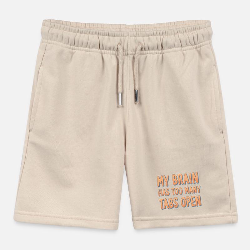 My Brain Has Too Many Tabs Open Kids Organic Sweat Shorts by Stanley/Stella
