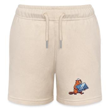 Beaver Installateur Panneau Solaire Ingénieur Dessin Animé - Short de jogging enfant bio Stanley/Stella - écru doux - Devant