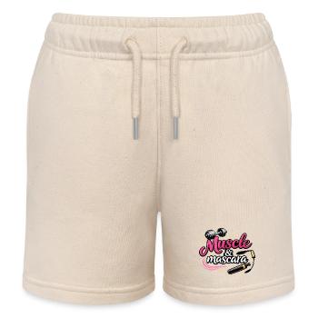 Muscle & Mascara – Feminines Fitness Statement Des - Kinder Organic Joggingshorts Mini Bolter von Stanley/Stella - Natur - Vorne