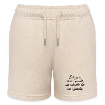Schau in mein Gesicht, ich schenke dir ein Lächeln - Kinder Organic Joggingshorts Mini Bolter von Stanley/Stella - Natur - Vorne
