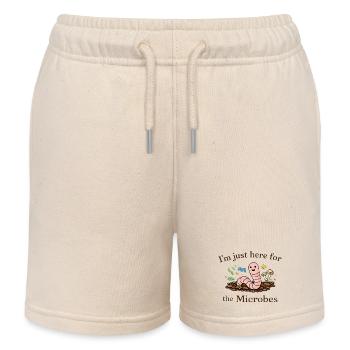 earthworm soil life microorganisms gardener garden - Kids Organic Sweat Shorts by Stanley/Stella - soft Ecru - Front