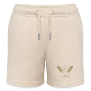 Mops Hundewolke Engel Flügel Abschied Trauer - Kinder Organic Joggingshorts Mini Bolter von Stanley/Stella - Natur - Vorne