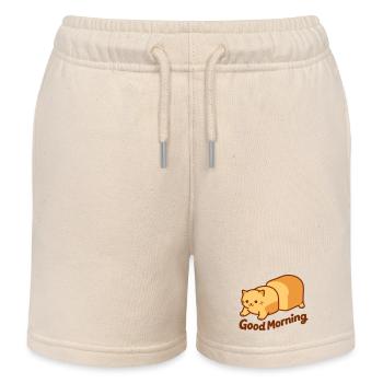 Cat Bread Meme - Kids Organic Sweat Shorts by Stanley/Stella - soft Ecru - Front