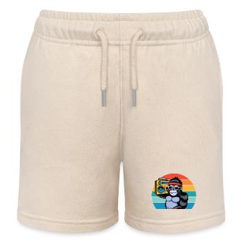 Retro Dschungel Vibes für Musik & Gorilla Fans - Kinder Organic Joggingshorts Mini Bolter von Stanley/Stella - Natur - Vorne