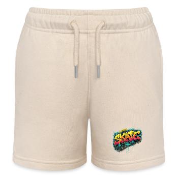 Skate Graffiti Explosion - Kinder Organic Joggingshorts Mini Bolter von Stanley/Stella - Natur - Vorne