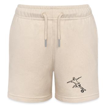 Fußballer Skizze - Kinder Organic Joggingshorts Mini Bolter von Stanley/Stella - Natur - Vorne