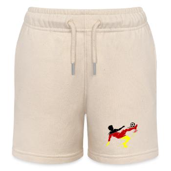 Overhead kick Germany Football - Kids Organic Sweat Shorts by Stanley/Stella - soft Ecru - Front