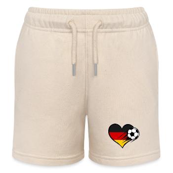 Football drapeau allemand avec cœur - Short de jogging enfant bio Stanley/Stella - écru doux - Devant