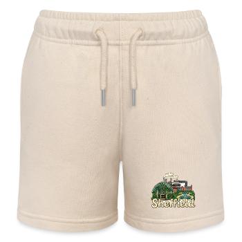 Sheffield Winter Garden Steel City Retro-Abzeichen - Kinder Organic Joggingshorts Mini Bolter von Stanley/Stella - Natur - Vorne