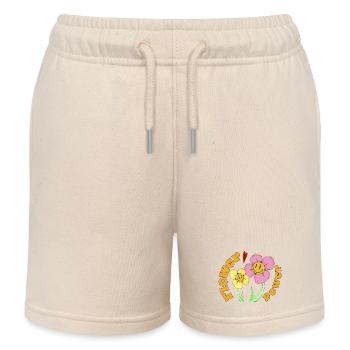 Flower Power Smile Pop Art - Kinder Organic Joggingshorts Mini Bolter von Stanley/Stella - Natur - Vorne