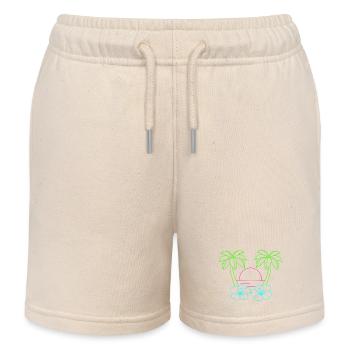 Neon Tropenstrand Sonnenuntergang - Kinder Organic Joggingshorts Mini Bolter von Stanley/Stella - Natur - Vorne