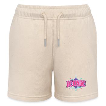 Iconic – Chunky Y2K Retro Serif Statement Vektor - Kinder Organic Joggingshorts Mini Bolter von Stanley/Stella - Natur - Vorne