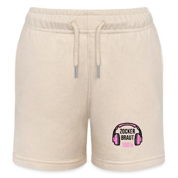 Zockerbraut zu 100 Prozent Gamerin Girl - Kinder Organic Joggingshorts Mini Bolter von Stanley/Stella - Natur - Vorne