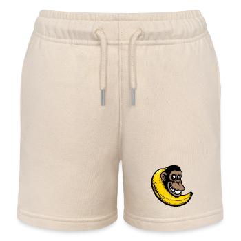Affe fusioniert mit Banane - Kinder Organic Joggingshorts Mini Bolter von Stanley/Stella - Natur - Vorne